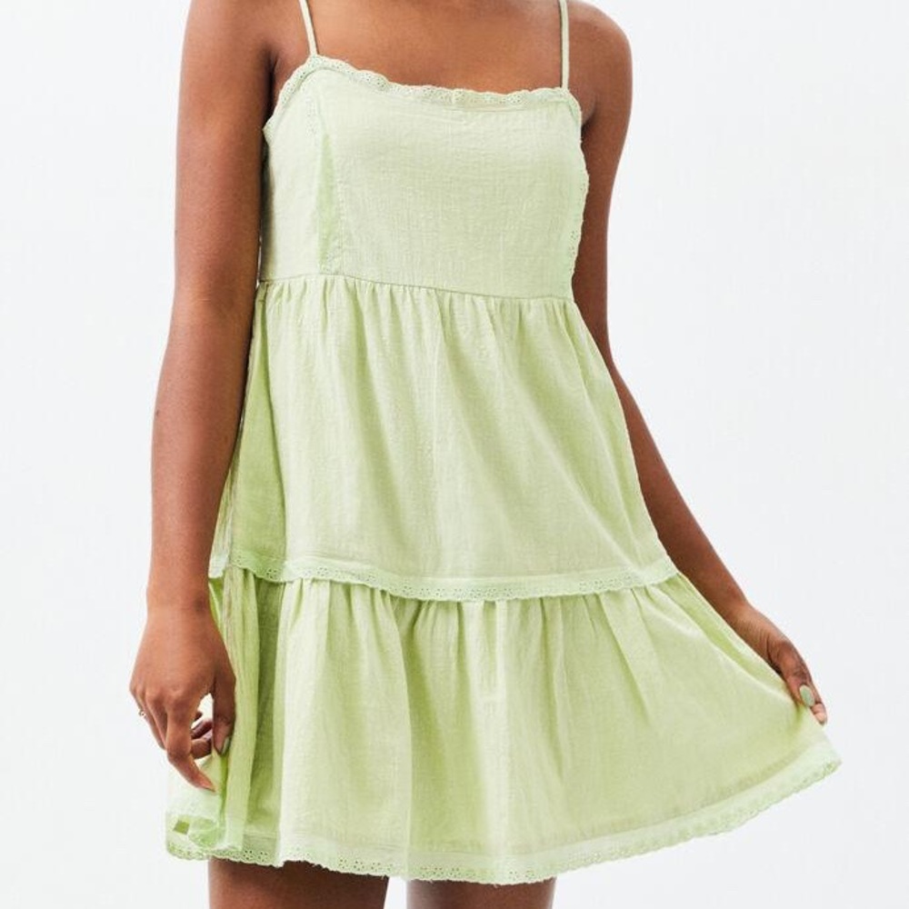Green Tiered Babydoll Dress Size Small